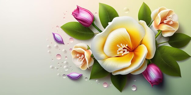 Illustration réaliste de la nature florale de la floraison de la fleur d'Alamanda