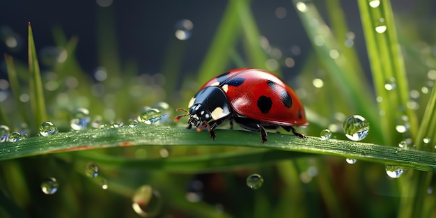 Illustration réaliste de photo générative AI générée par l'IA de l'art graphique de l'insecte coccinelle