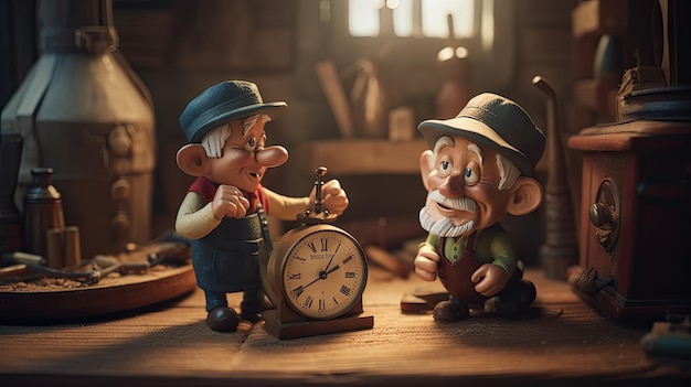 Illustration réaliste de la poupée Pinocchio en 3D