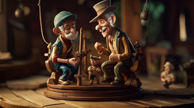 Illustration réaliste de la poupée Pinocchio en 3D