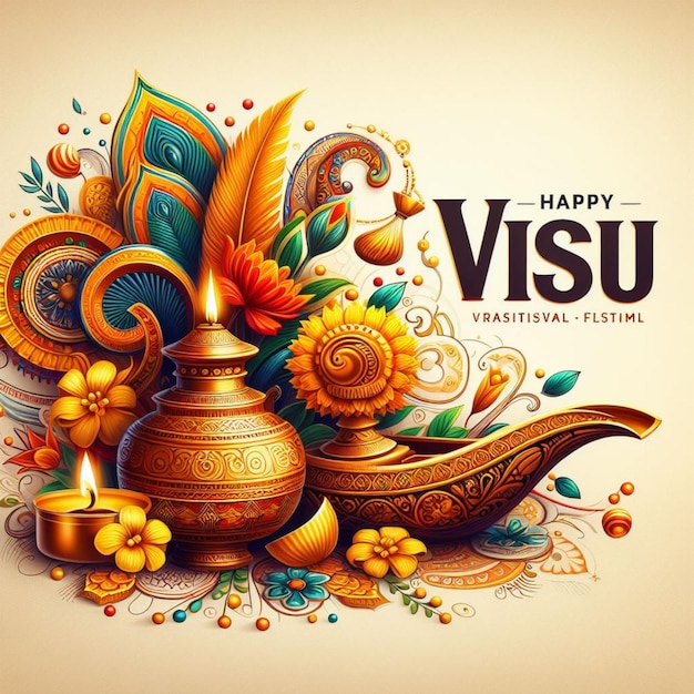 Illustration réaliste pour la célébration du festival de Vishu