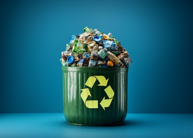 Illustration de recyclage sur fond bleu