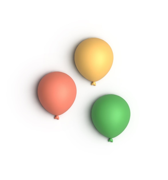 Illustration de rendu 3D ballon coloré pour les enfants