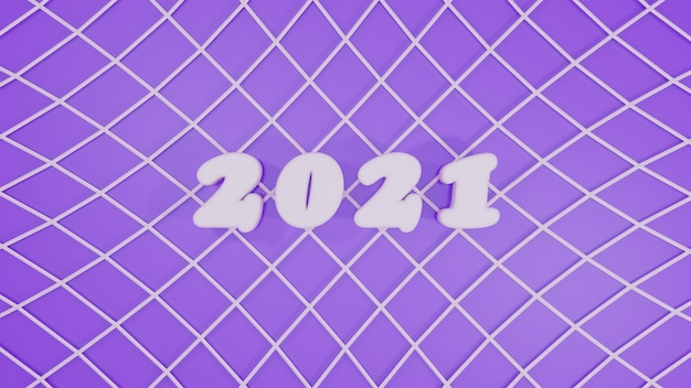 Illustration de rendu 3D de bonne année 2021