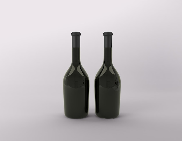 Illustration de rendu 3D de bouteille d'alcool de bière