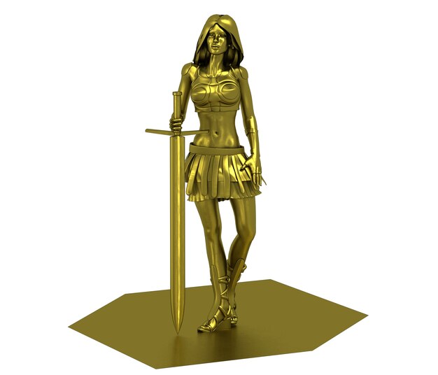 illustration de rendu 3D de caractère femme guerrière