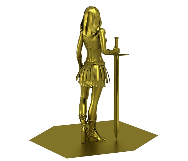 illustration de rendu 3D de caractère femme guerrière