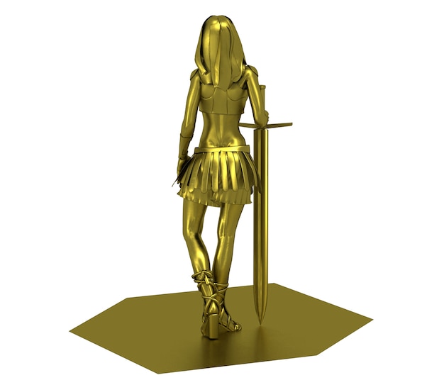 Photo illustration de rendu 3d de caractère femme guerrière