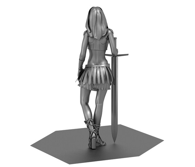 illustration de rendu 3D de caractère femme guerrière