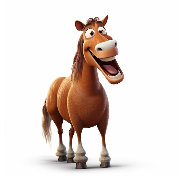 Photo illustration de rendu 3d d'un cheval