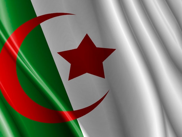 Illustration de rendu 3D du drapeau de l'Algérie