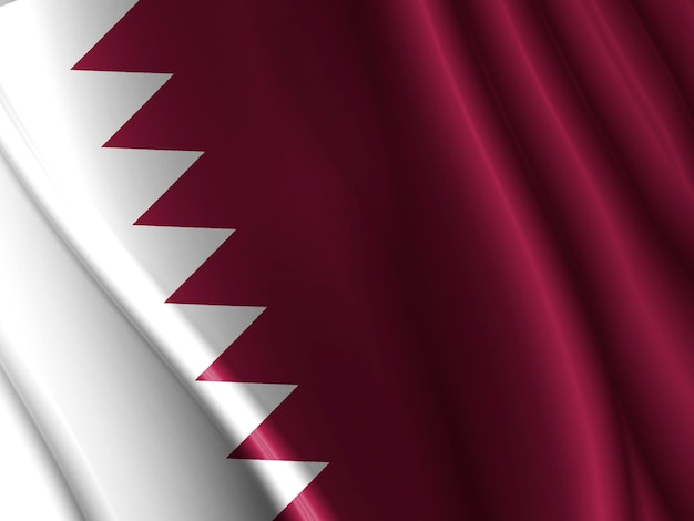 Illustration de rendu 3d du drapeau du Qatar