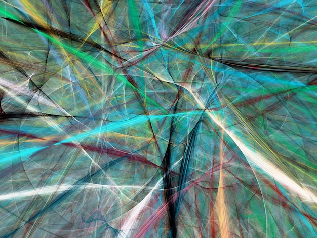 illustration de rendu 3D de fond fractal abstrait bleu et vert