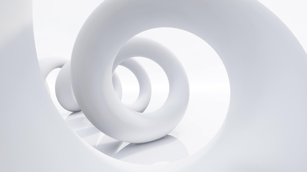 Illustration de rendu 3D de la forme géométrique abstraite de spirale de torsion