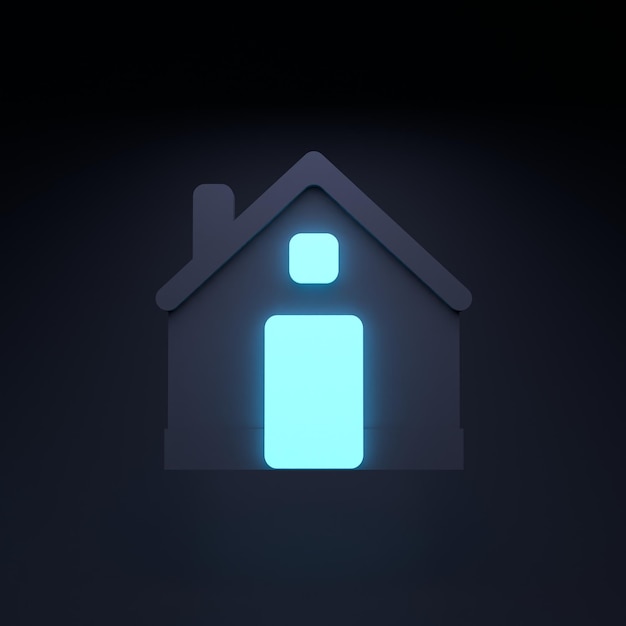Illustration de rendu 3d de l'icône de la maison