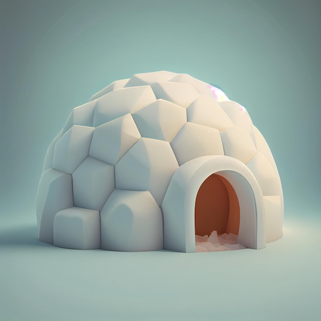 Illustration de rendu 3d de la maison eskimo igloo