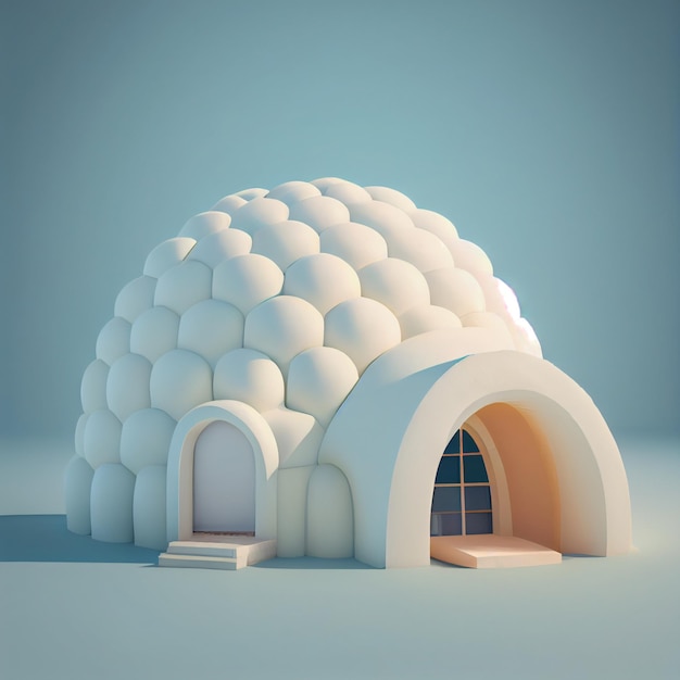 Illustration de rendu 3d de la maison eskimo igloo