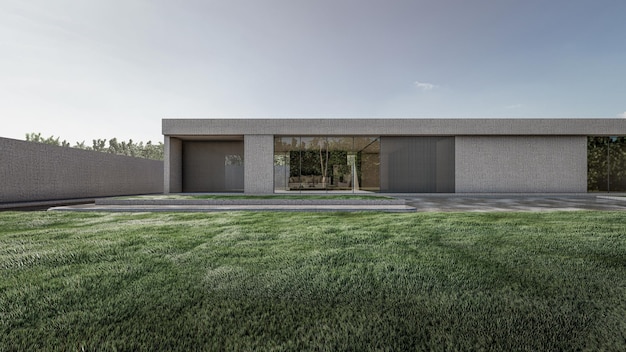 Illustration de rendu 3D d'une maison moderne