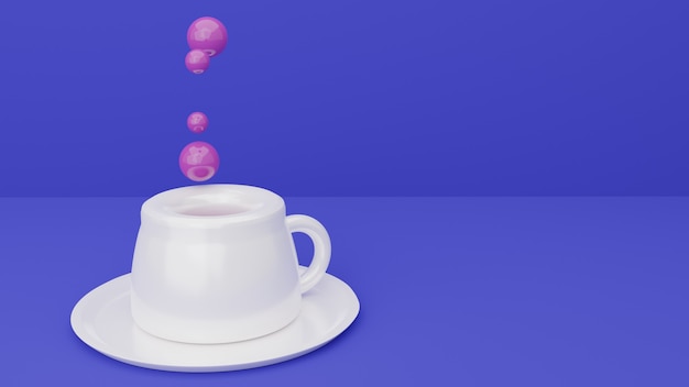 Illustration de rendu 3D tasse à café