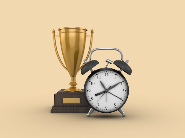 Illustration de rendu du trophée avec horloge