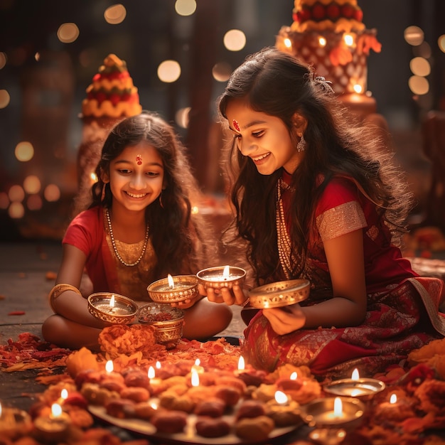 illustration de représentations joyeuses des célébrations de Diwali