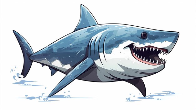 Photo illustration de requin dessinée à la main