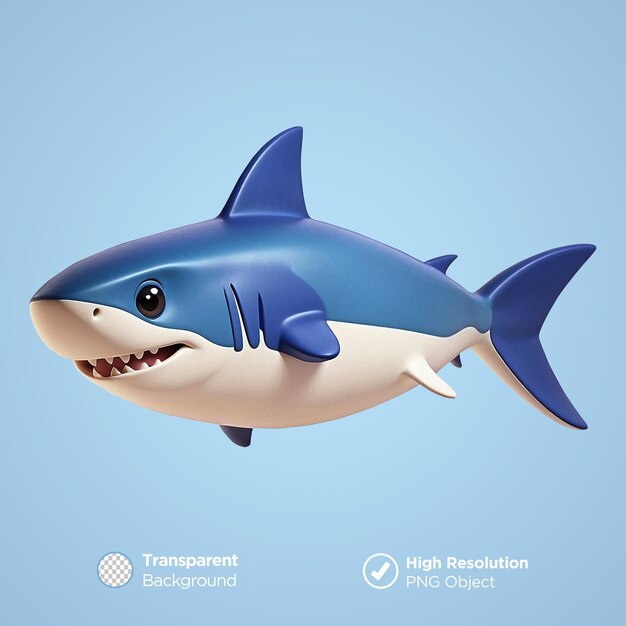 Photo une illustration de requin mignon en 3d