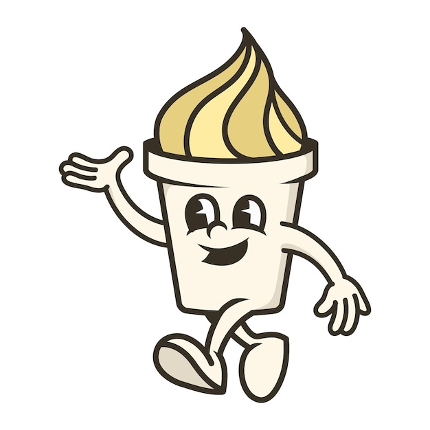 Illustration rétro de crème glacée png fond transparent