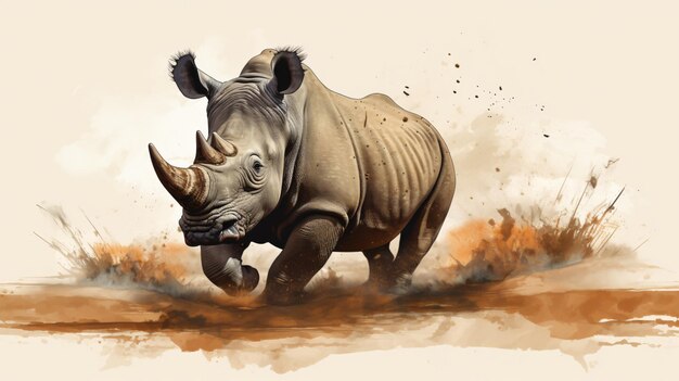 Illustration d'un rhinocéros