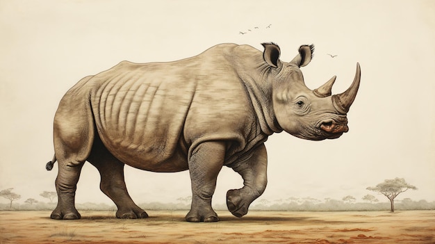 Photo illustration d'un rhinocéros