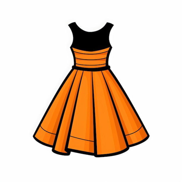 Illustration d'une robe de mariée orange