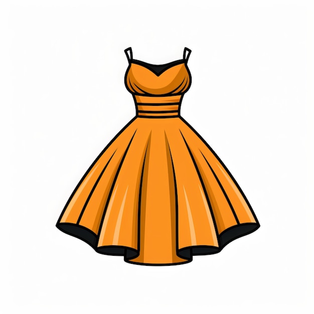 Illustration d'une robe de mariée orange