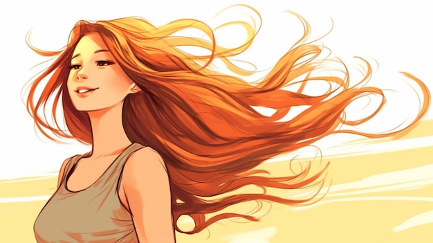 Photo illustration rousse femme illustration vectorielle illustration de cheveux