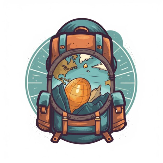 Photo illustration d'un sac à dos avec un globe à l'intérieur