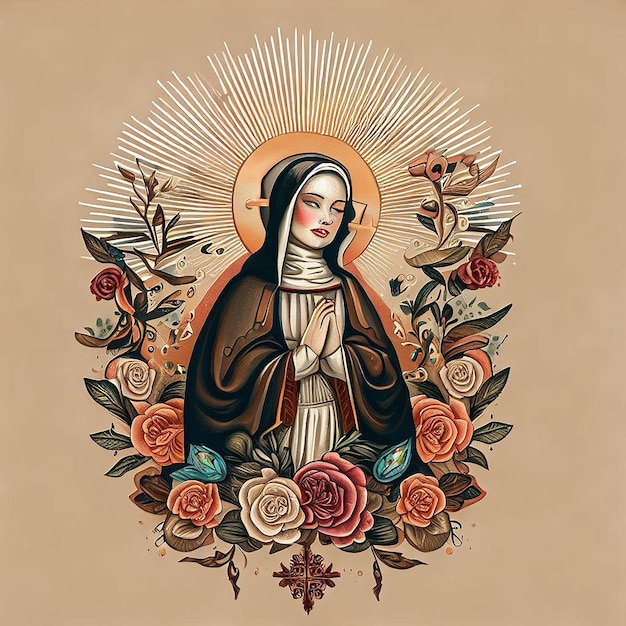 L'illustration de la sainte rose de Lima