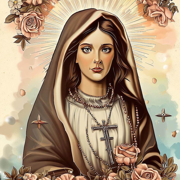 L'illustration de la sainte rose de Lima