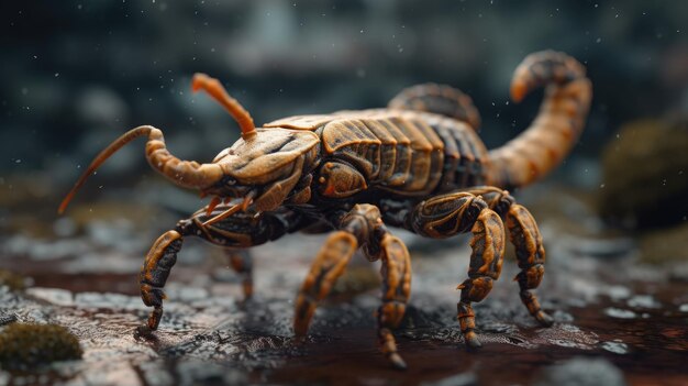 Illustration d'un scorpion au milieu de la forêt