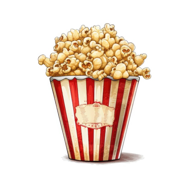 Une illustration d'un seau de pop-corn