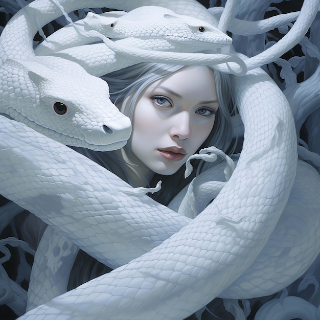 illustration de serpent blanc