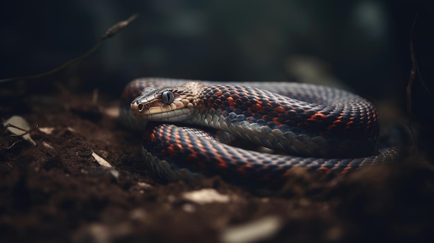 Illustration d'un serpent effrayant au milieu de la forêt