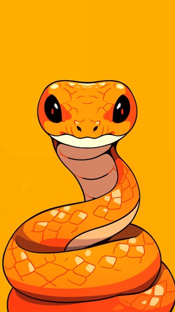 Illustration de serpent mignon dessiné à la main