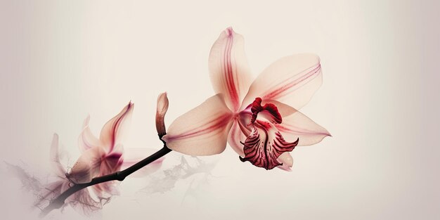 Illustration d'une simple image de conception florale de fleur d'orchidée pour cartes postales de bureau générative ai