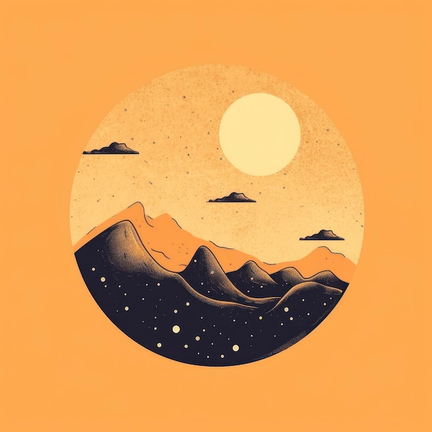 Illustration simple de la lune Illustration AI GenerativexA