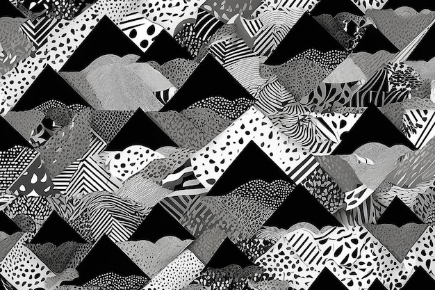 Illustration simple en noir et blanc Motif de fond géométrique abstrait