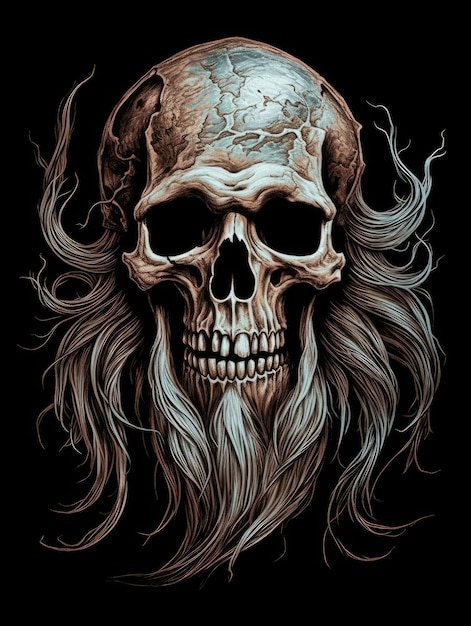 Illustration de SkullHorror Impression pour T-shirts Generative AI