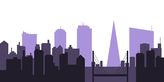 Illustration de skyline multicolore urbain silhouette