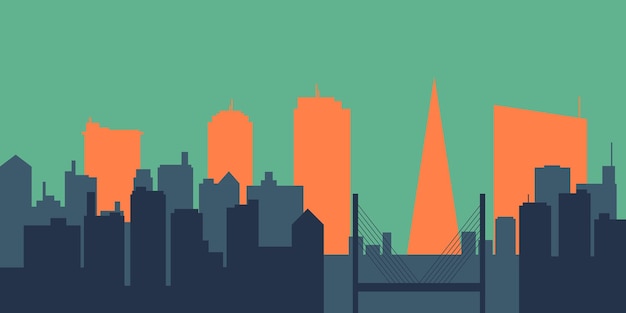 Illustration de skyline multicolore urbain silhouette