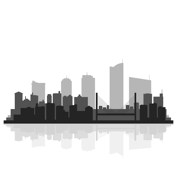 Illustration de skyline multicolore urbain silhouette