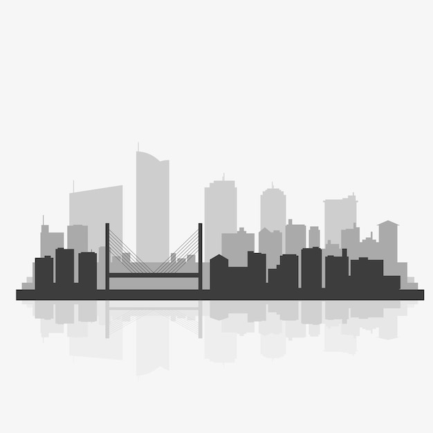 Illustration de skyline multicolore urbain silhouette