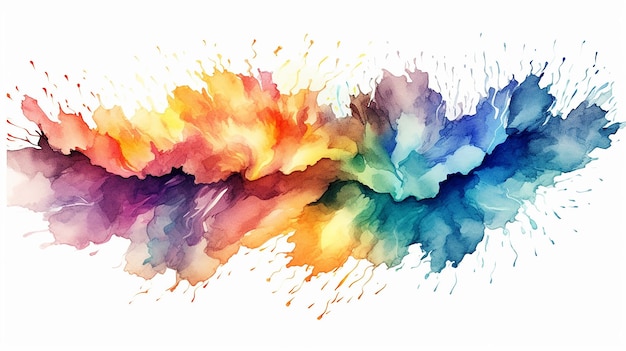 Illustration de splash aquarelle arc-en-ciel AI générative IA générative